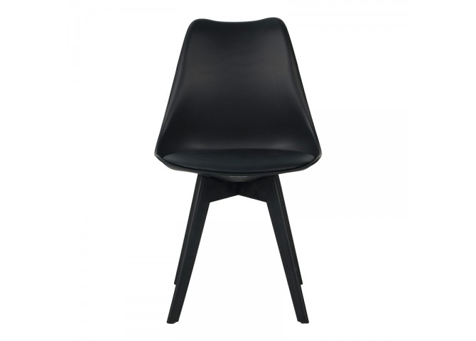 Καρέκλα Gaston I pakoworld PP-PU σε μαύρη απόχρωση 48.5x53.5x81.5εκ