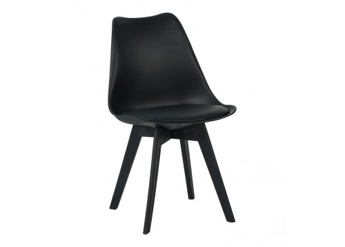 Καρέκλα Gaston I pakoworld PP-PU σε μαύρη απόχρωση 48.5x53.5x81.5εκ