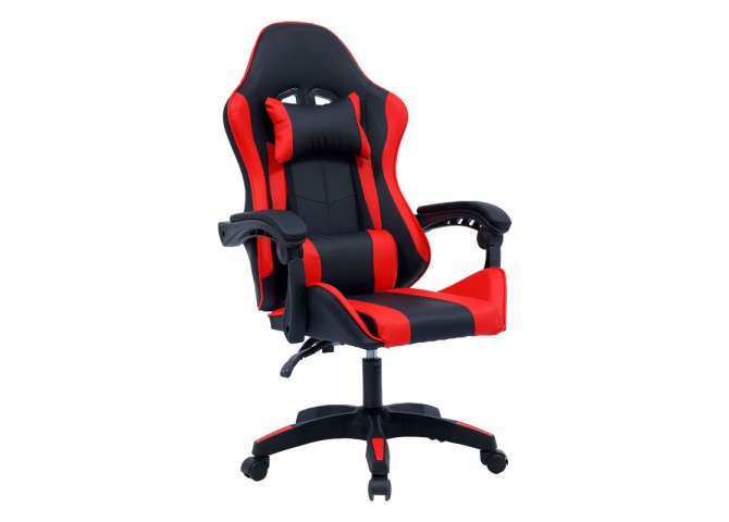 Καρέκλα γραφείου gaming William pakoworld PU μαύρο-κόκκινο