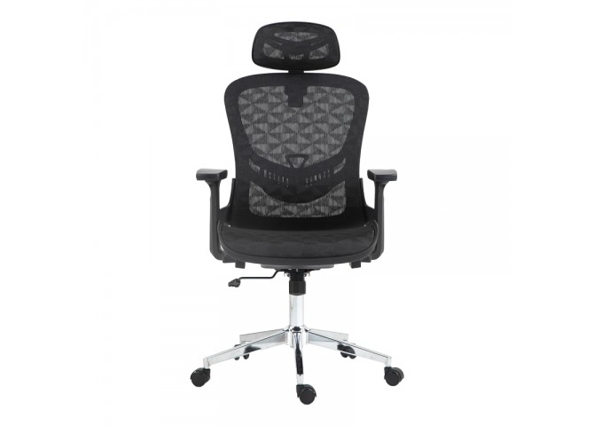 Καρέκλα γραφείου εργασίας Mergi pakoworld μαύρο mesh 62x63x120εκ