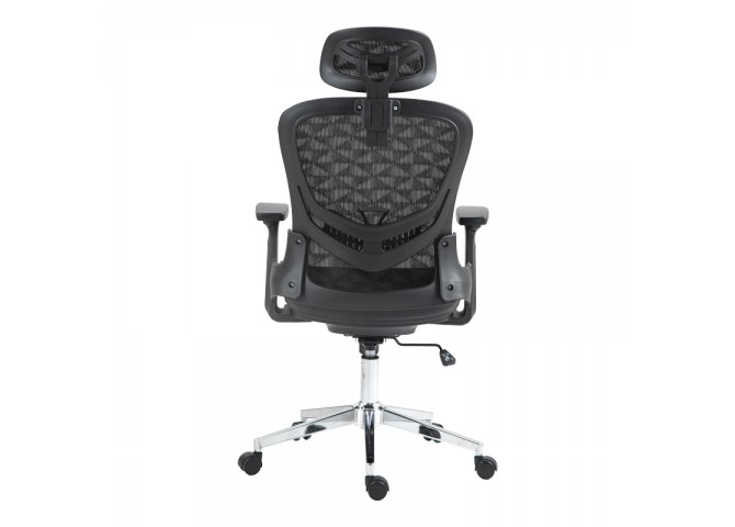 Καρέκλα γραφείου εργασίας Mergi pakoworld μαύρο mesh 62x63x120εκ