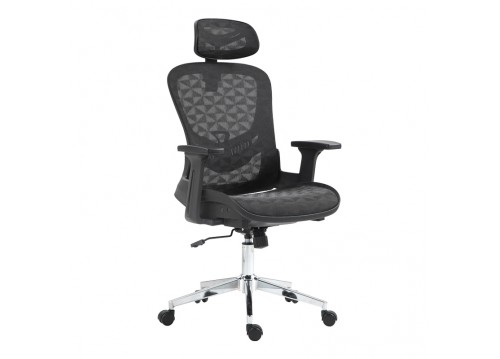 Καρέκλα γραφείου εργασίας Mergi pakoworld μαύρο mesh 62x63x120εκ