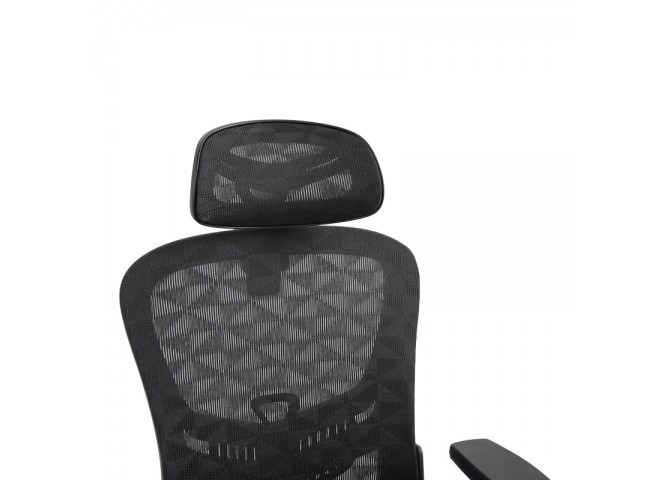 Καρέκλα γραφείου εργασίας Mergi pakoworld μαύρο mesh 62x63x120εκ