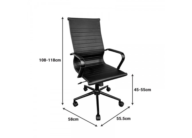 Καρέκλα γραφείου διευθυντή Valter pakoworld pu μαύρο 55.5x58x108εκ