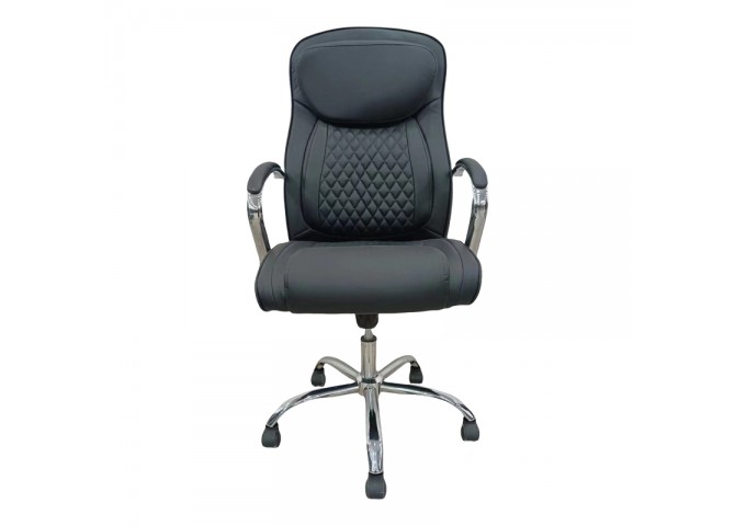 Καρέκλα γραφείου διευθυντή Quilted pakoworld pu μαύρο 62x70x116εκ