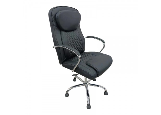 Καρέκλα γραφείου διευθυντή Quilted pakoworld pu μαύρο 62x70x116εκ