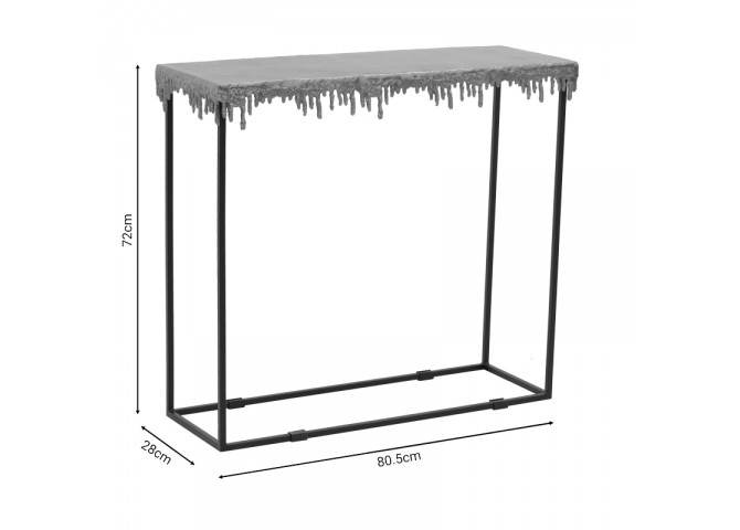 Κονσόλα Bulco Inart χρυσό-μαύρο μέταλλο 80.5x28x72εκ