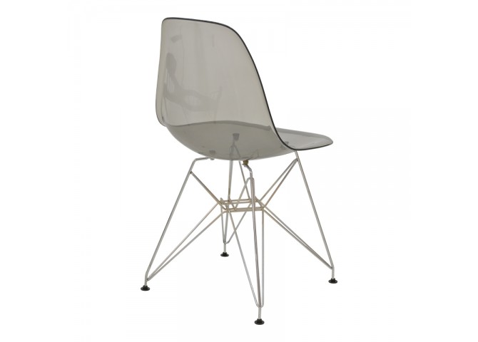 Καρέκλα Adelle pakoworld PP διάφανο γκρι-inox πόδι 46x55x81εκ