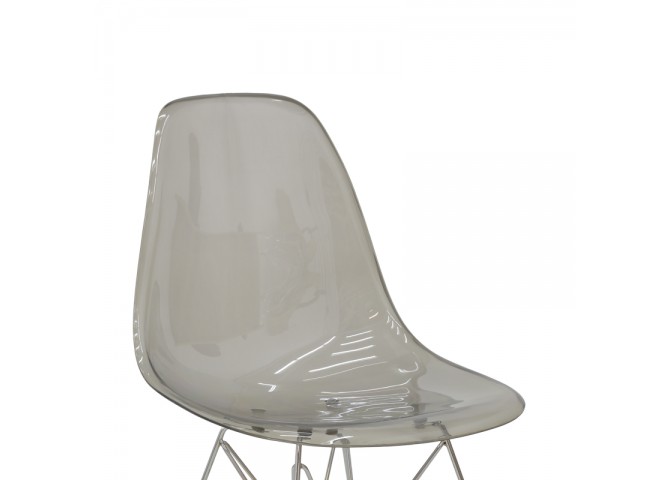 Καρέκλα Adelle pakoworld PP διάφανο γκρι-inox πόδι 46x55x81εκ