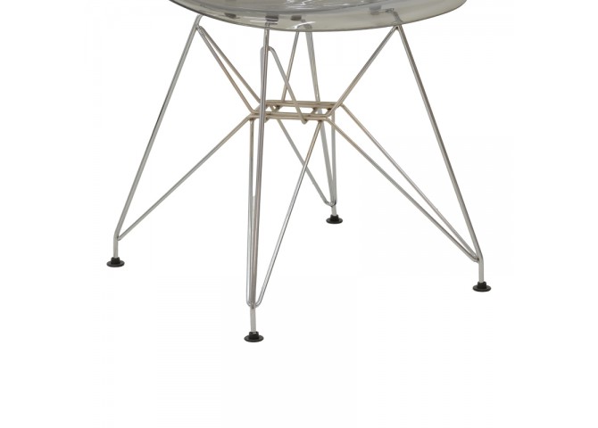 Καρέκλα Adelle pakoworld PP διάφανο γκρι-inox πόδι 46x55x81εκ
