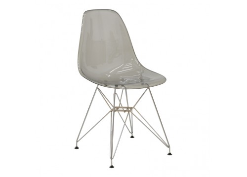 Καρέκλα Adelle pakoworld PP διάφανο γκρι-inox πόδι 46x55x81εκ