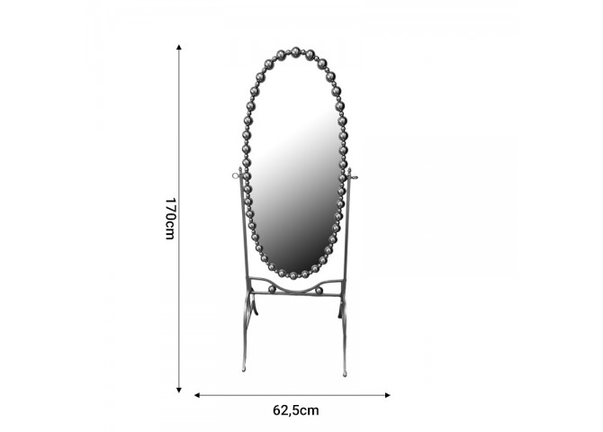 Καθρέπτης Present Inart μαύρο μέταλλο 63.5x50x171εκ
