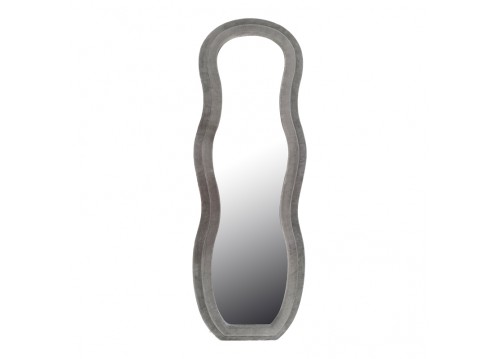 Καθρέπτης Glinde Inart βελούδο σε γκρι απόχρωση 50x3.3x150εκ