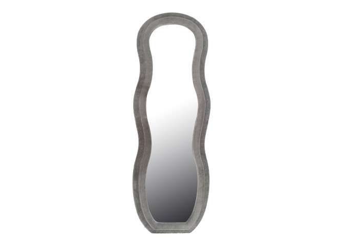 Καθρέπτης Glinde Inart βελούδο σε γκρι απόχρωση 50x3.3x150εκ