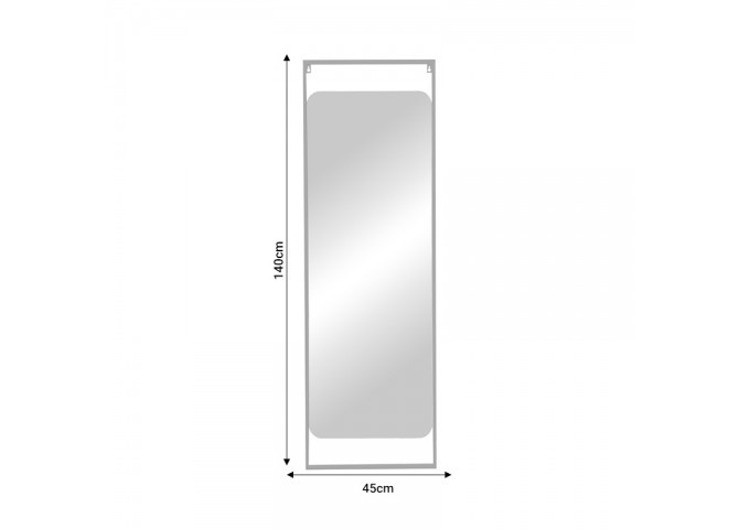 Καθρέπτης Piza Inart μαύρο μέταλλο 45x2x140εκ