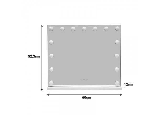 Καθρέπτης Led Hollywood Inart μέταλλο λευκό 60x12x52.3εκ