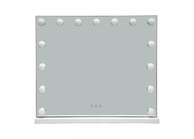 Καθρέπτης Led Hollywood Inart μέταλλο λευκό 60x12x52.3εκ