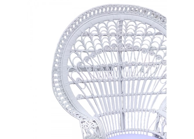 Πολυθρόνα Dorothy Inart με λευκό μαξιλάρι-λευκό rattan 115x53x147εκ