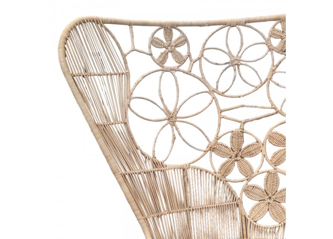 Πολυθρόνα Jake Inart με μπεζ μαξιλάρι-φυσικό rattan 110x86x145εκ