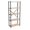Βιβλιοθήκη Draizy pakoworld oak μελαμίνης-μαύρο μέταλλο 63x30x150εκ