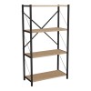 Βιβλιοθήκη Jackrey pakoworld oak μελαμίνης-μαύρο μέταλλο 60x30x114εκ