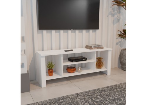 Έπιπλο τηλεόρασης Seref pakoworld σε λευκή απόχρωση 120x30x47εκ