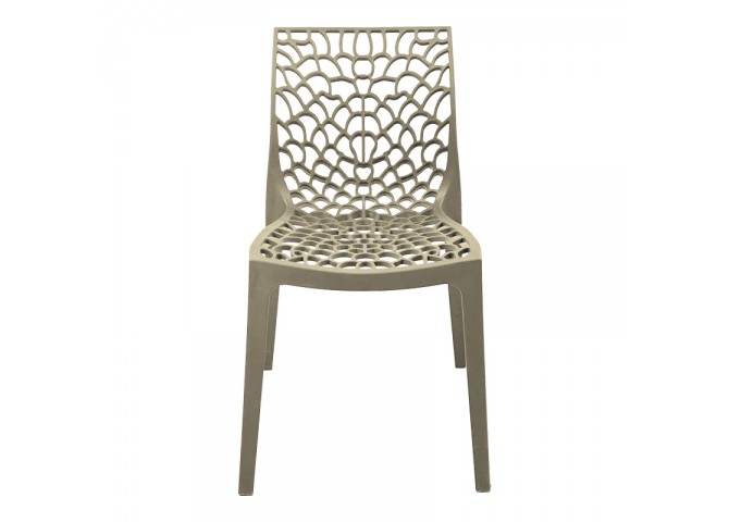Καρέκλα στοιβαζόμενη Hush pakoworld pp σε cappuccino απόχρωση 50x57x81εκ