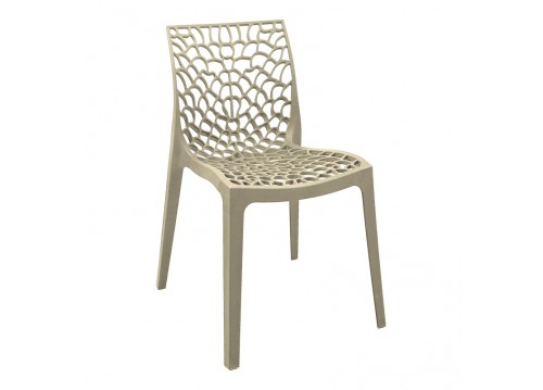 Καρέκλα στοιβαζόμενη Hush pakoworld pp σε cappuccino απόχρωση 50x57x81εκ