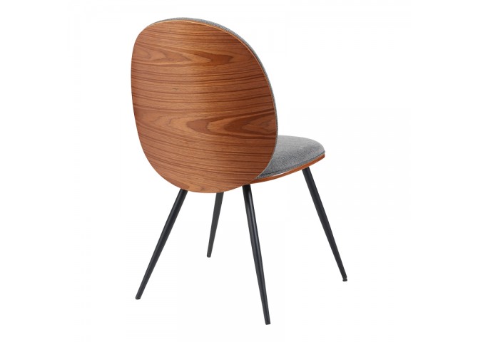 Καρέκλα Nerezy pakoworld σκελετός plywood με γκρι ύφασμα 57.5x48x88εκ