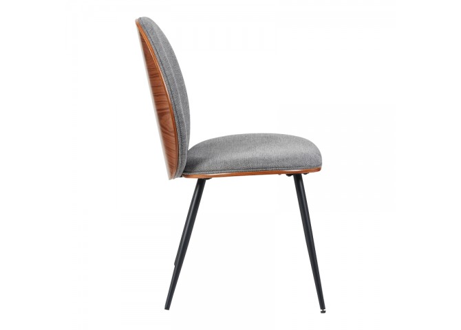 Καρέκλα Nerezy pakoworld σκελετός plywood με γκρι ύφασμα 57.5x48x88εκ