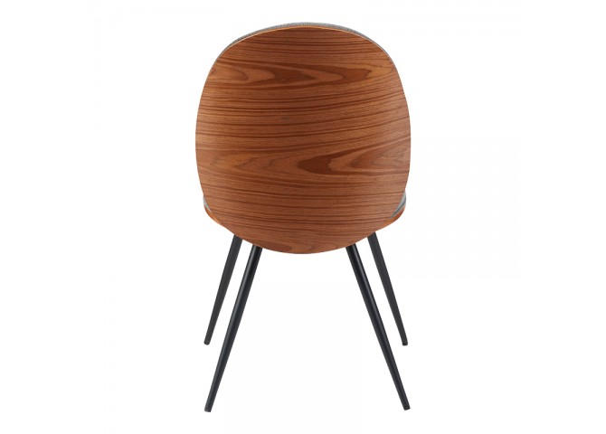 Καρέκλα Nerezy pakoworld σκελετός plywood με γκρι ύφασμα 57.5x48x88εκ