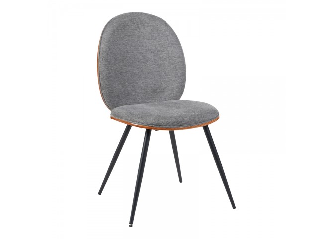 Καρέκλα Nerezy pakoworld σκελετός plywood με γκρι ύφασμα 57.5x48x88εκ
