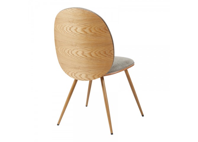 Καρέκλα Nerezy pakoworld σκελετός plywood με μπεζ-καφέ ύφασμα 57.5x48x88εκ