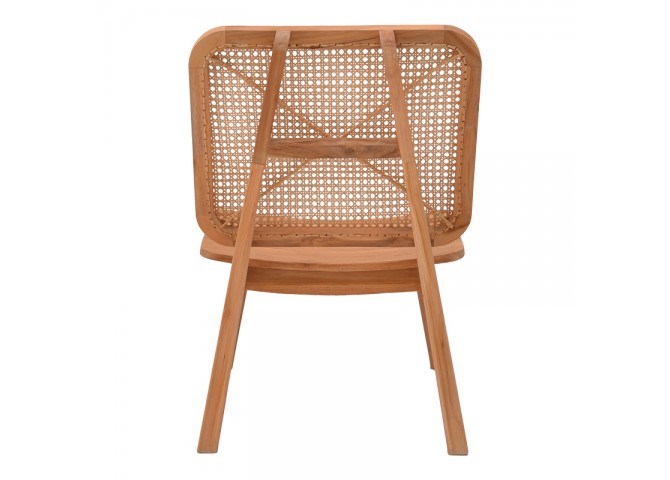 Πολυθρόνα Viborg pakoworld φυσικό teak ξύλο-φυσικό rattan 60x75x87εκ