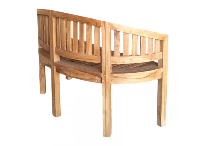 Καναπές διθέσιος Coren pakoworld φυσικό teak ξύλο 130x61x87εκ