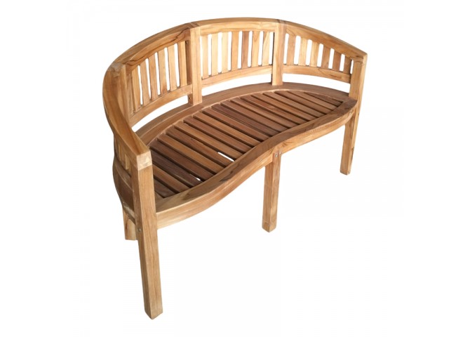 Καναπές διθέσιος Coren pakoworld φυσικό teak ξύλο 130x61x87εκ