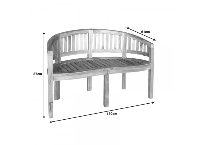 Καναπές διθέσιος Coren pakoworld φυσικό teak ξύλο 130x61x87εκ