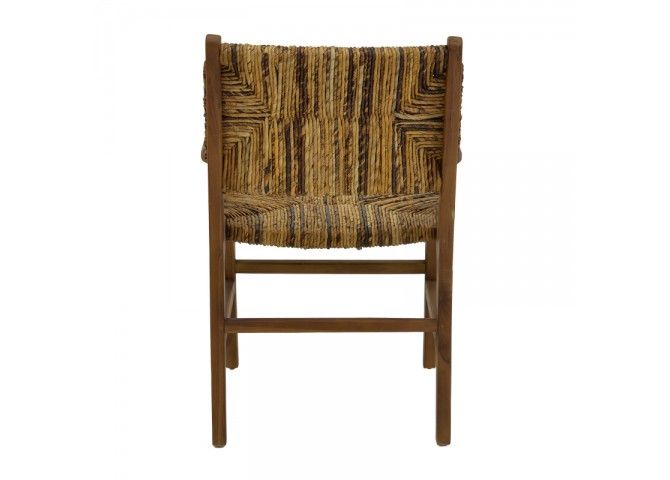 Πολυθρόνα Refane pakoworld φυσικό teak ξύλο-ψάθα 55x60x85εκ