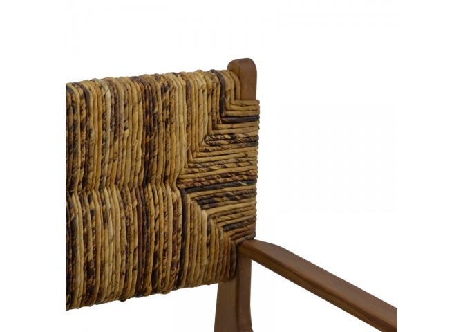 Πολυθρόνα Refane pakoworld φυσικό teak ξύλο-ψάθα 55x60x85εκ