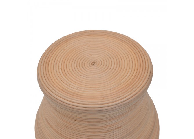 Σκαμπό Bulaten Inart rattan σε φυσική απόχρωση Φ45x45εκ