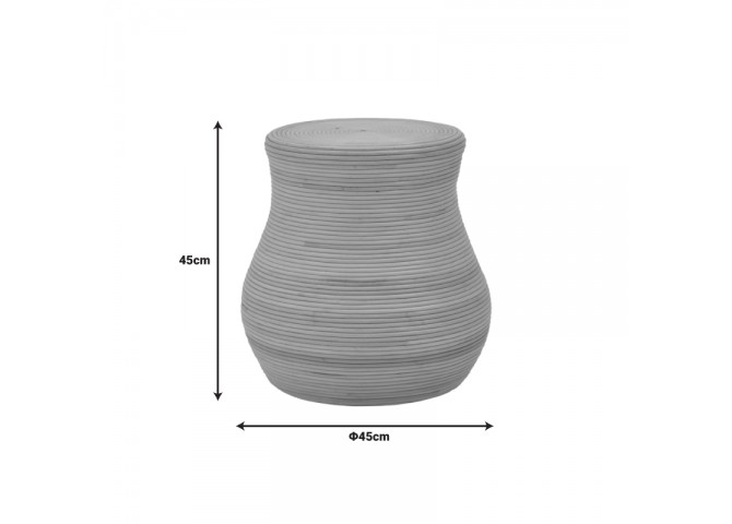 Σκαμπό Bulaten Inart rattan σε φυσική απόχρωση Φ45x45εκ