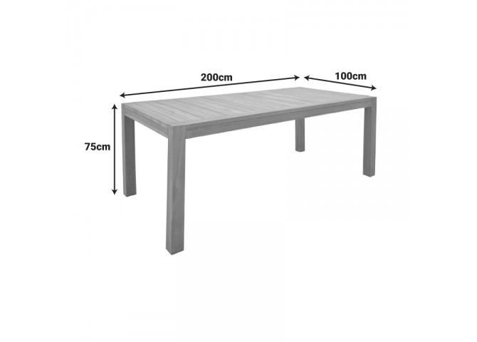 Τραπέζι Vocaly pakoworld teak ξύλο σε φυσική απόχρωση 200x100x75εκ