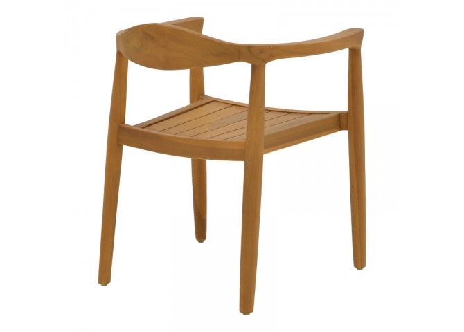 Πολυθρόνα Ganny pakoworld teak ξύλο σε φυσική απόχρωση 59x56x71εκ