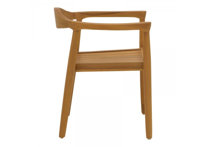 Πολυθρόνα Ganny pakoworld teak ξύλο σε φυσική απόχρωση 59x56x71εκ