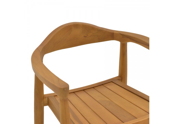 Πολυθρόνα Ganny pakoworld teak ξύλο σε φυσική απόχρωση 59x56x71εκ