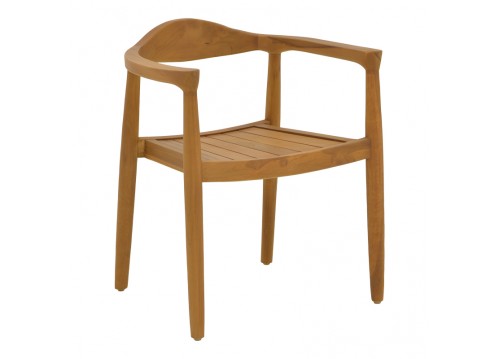 Πολυθρόνα Ganny pakoworld teak ξύλο σε φυσική απόχρωση 59x56x71εκ