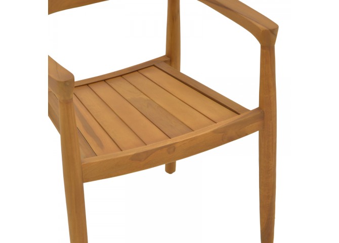 Πολυθρόνα Ganny pakoworld teak ξύλο σε φυσική απόχρωση 59x56x71εκ