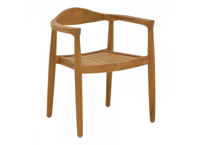 Πολυθρόνα Ganny pakoworld teak ξύλο σε φυσική απόχρωση 59x56x71εκ