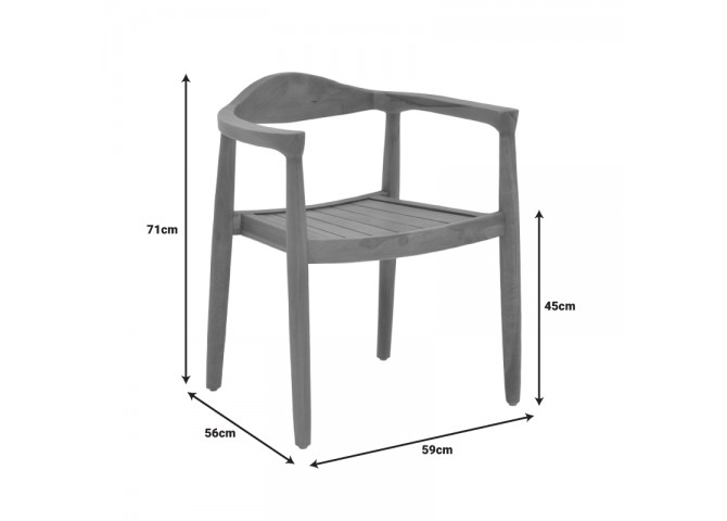 Πολυθρόνα Ganny pakoworld teak ξύλο σε φυσική απόχρωση 59x56x71εκ