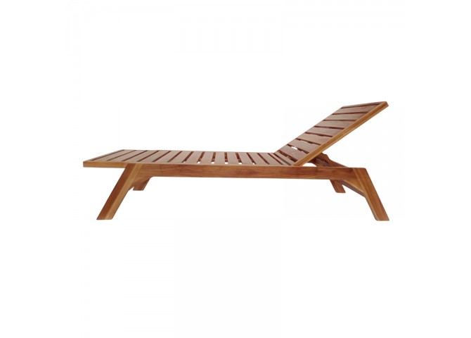 Ξαπλώστρα Melop pakoworld teak ξύλο σε φυσική απόχρωση 200x70x35εκ